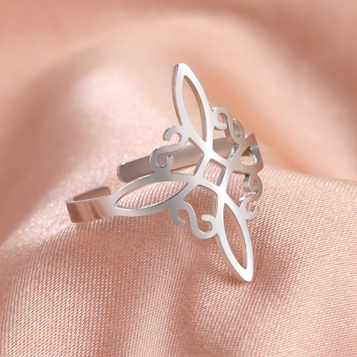 Simple Temperament Entry Lux Alloy Witch Knot Couple Rings