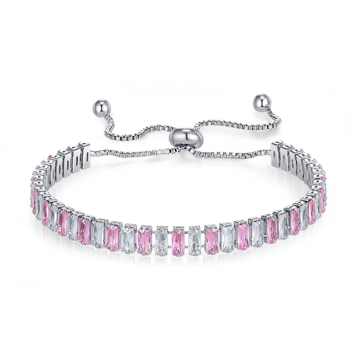 Pretty Female White Gold Plated Zircon Bracelets