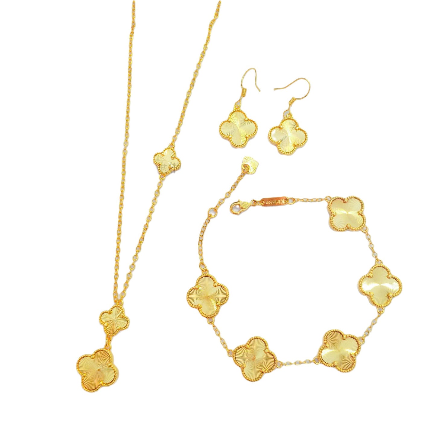 Vietnam Placer Gold Four-leaf Clover Female Simulation Brass Gold-plated Pork Bracelet