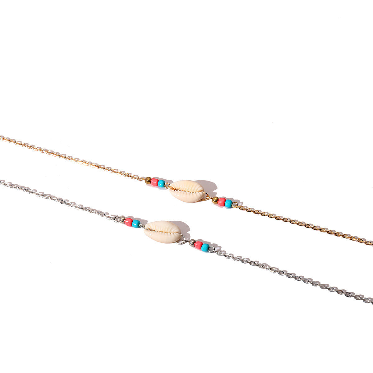 Style Shell Female Personality Versatile Contrast Color Bead Necklace