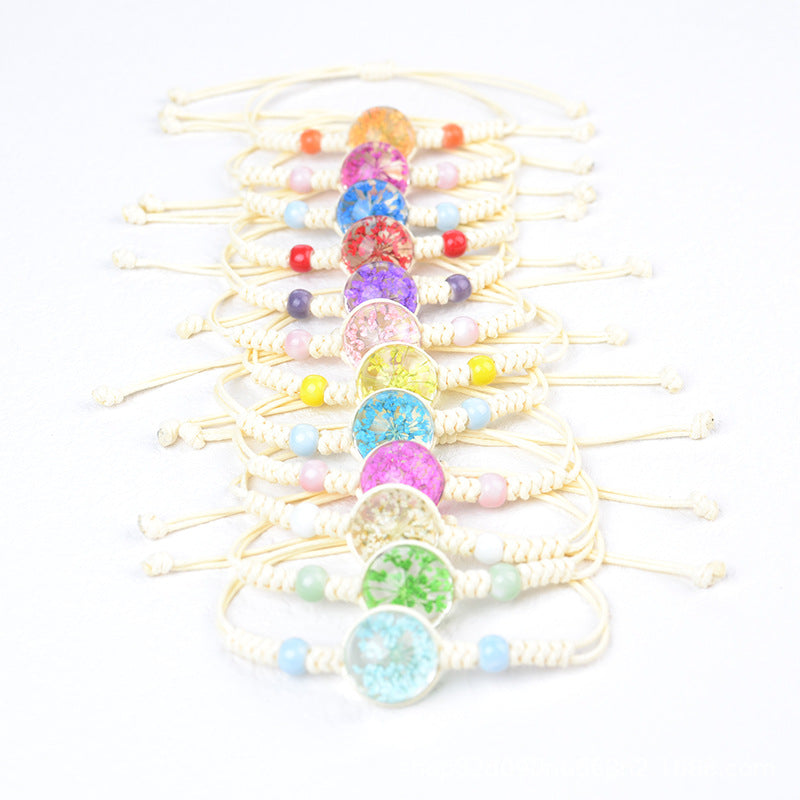 Style Real Flower Starry Lace Ceramic Beads Gift Bracelet