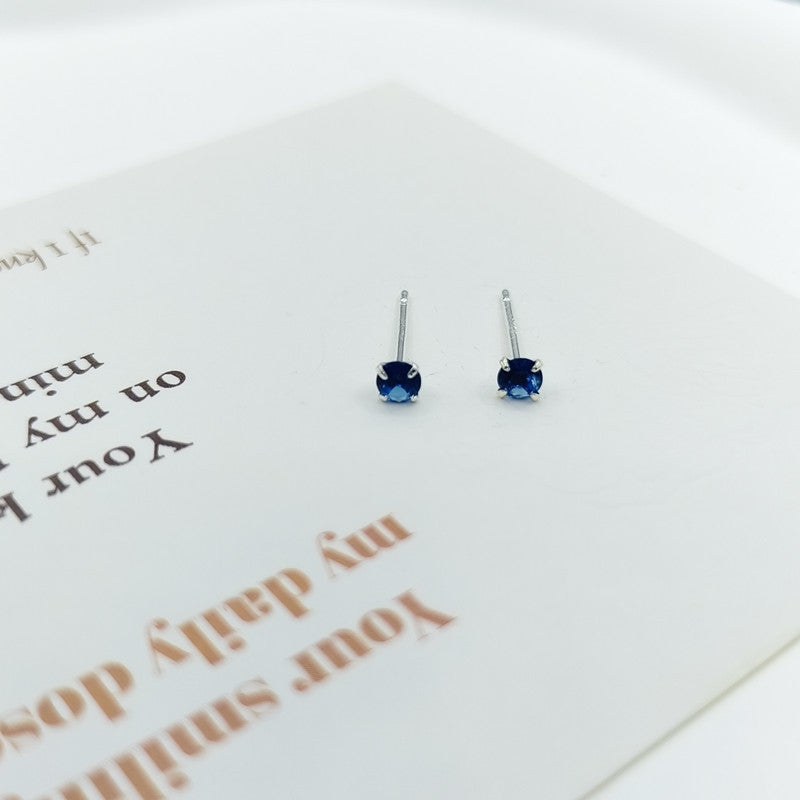 Sier Pin Simple Exquisite Petite Ear Stud Earrings