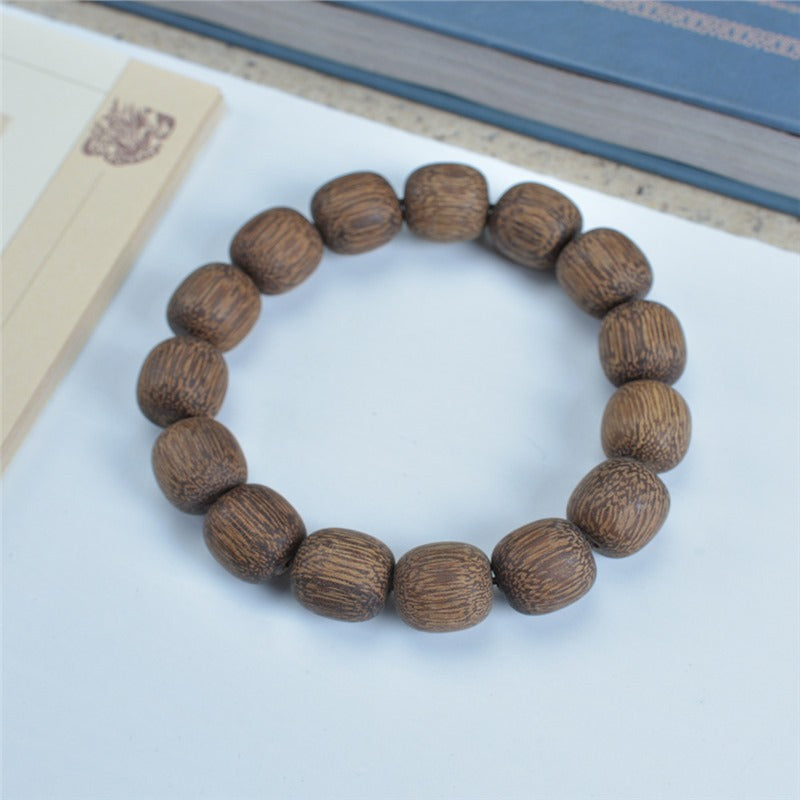 Natural Eaglewood White Round Beads Buddha Bracelet