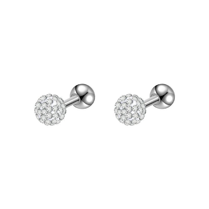 Puncture Summer Spherical Rhinestone High-grade Elegant Stud Earrings