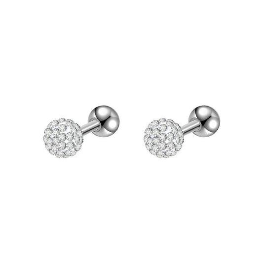 Puncture Summer Spherical Rhinestone High-grade Elegant Stud Earrings