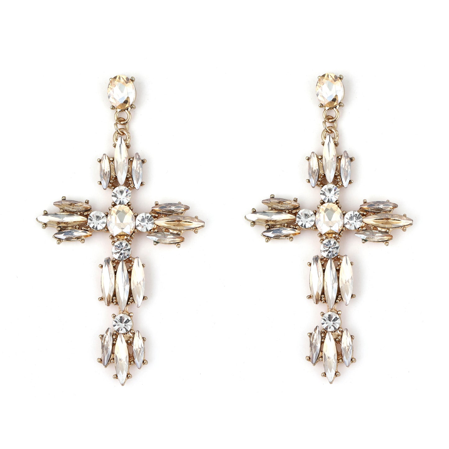 Creative Fashion Exaggerated Temperamental Geometric Cross Rings