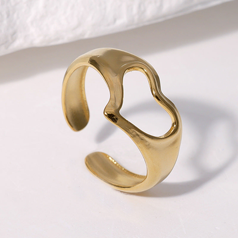 Stainless Steel Opening Gold Plated Niche Rings