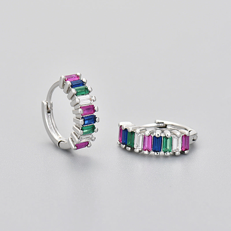 Rectangular Zircon Sweet Bohemian Affordable Luxury Earrings