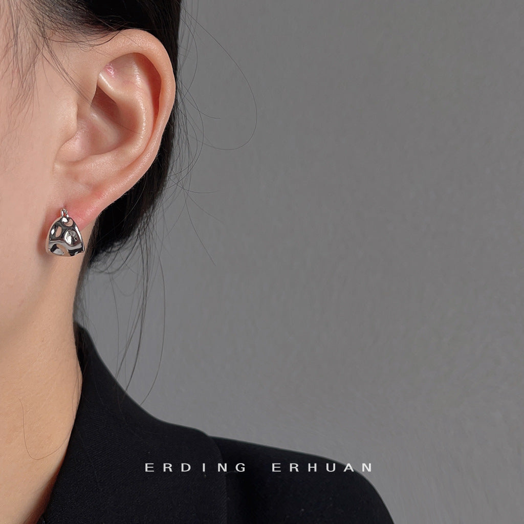 Cool Irregular Concave Geometry Clip Simple Temperamental Ear Buckle