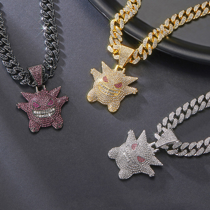 Cartoon Hip Hop Diamond Elf Creative Necklace