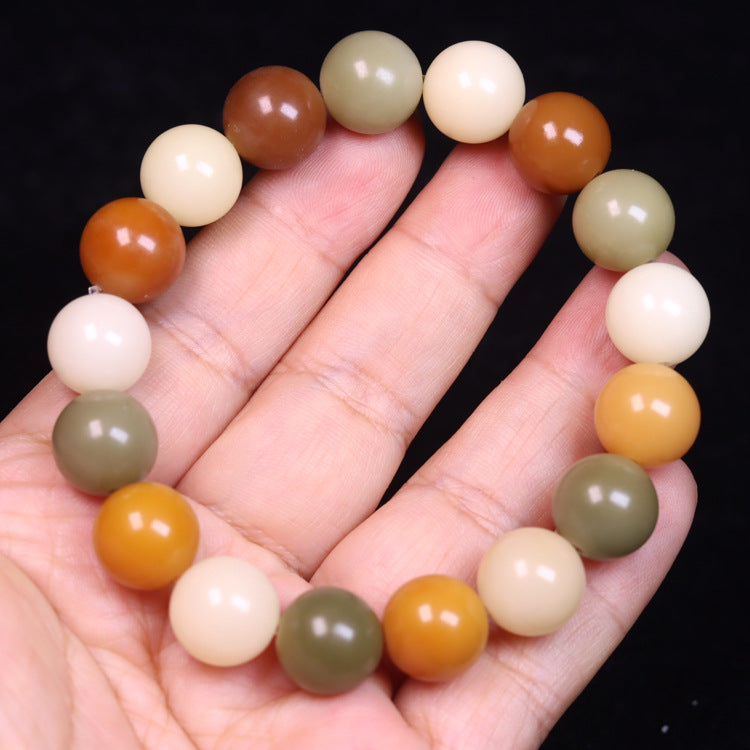 Welfare Single Circle Bodhi Seed Charcoal Grilled Round Beads Green Bracelets