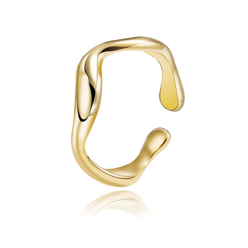 Simple Flower Niche Trendy Irregular Open Ring