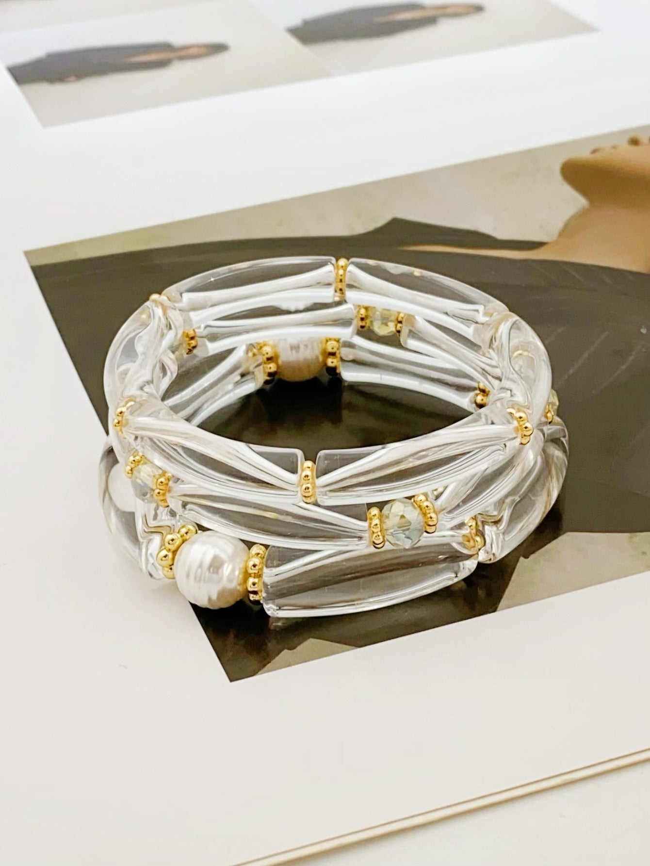 Fashion Simple Acrylic Beaded Ladies Elbow Bracelets