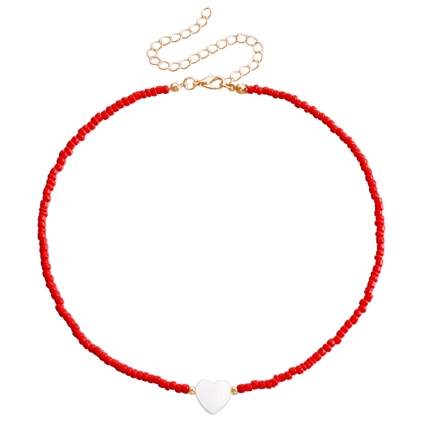 Women's Ornament Bohemian White Small Size Beads Necklaces