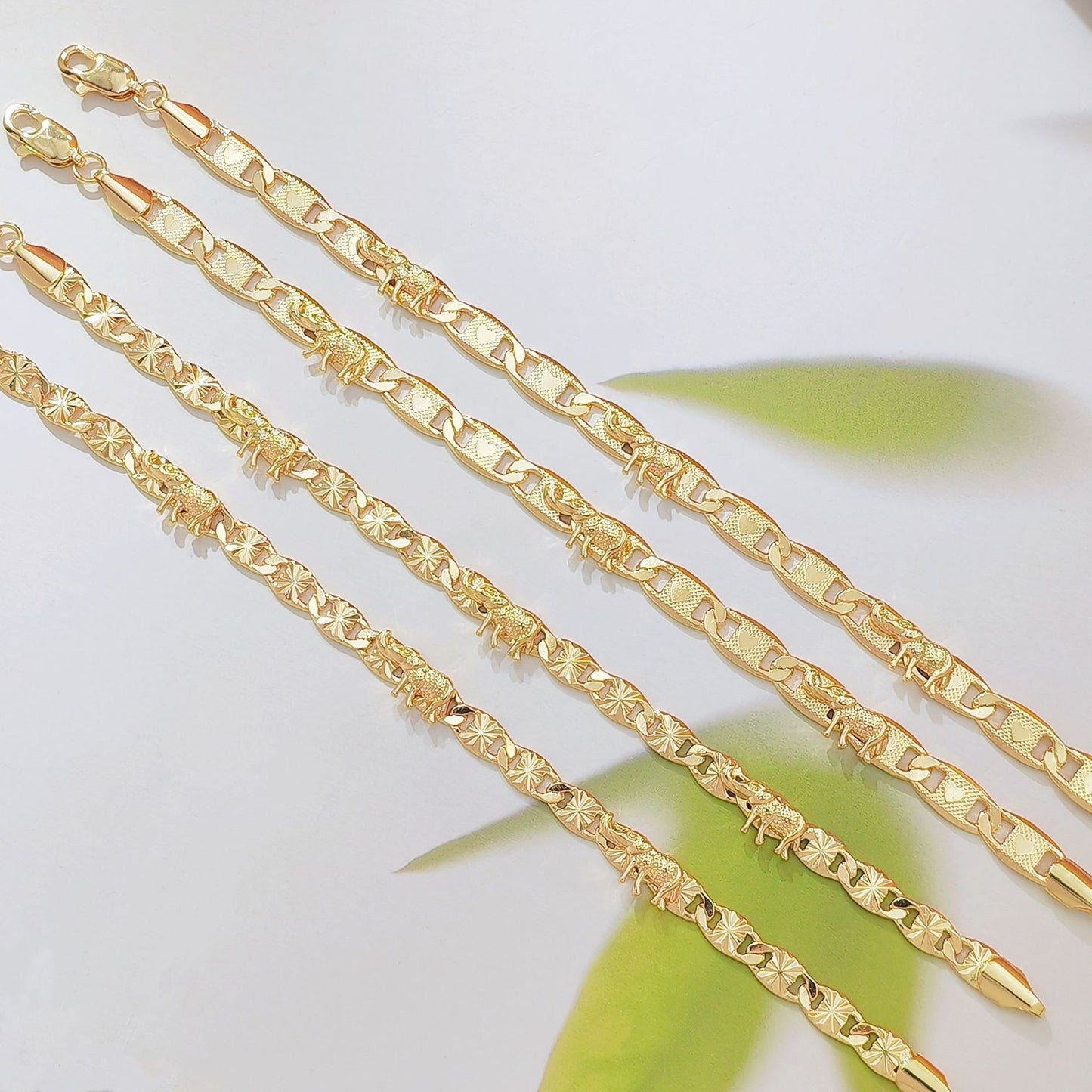 Women's Bright Surface Carven Design Elephant Gold Bracelet