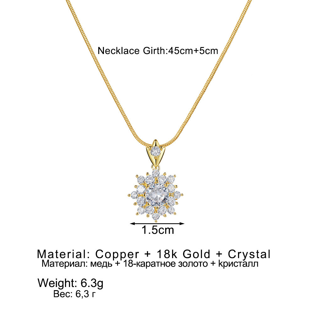 Snake Chain Copper Cross Simple Personality Necklace