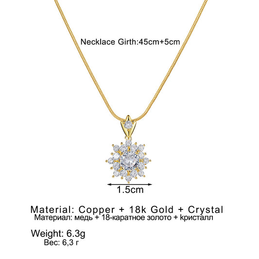 Snake Chain Copper Cross Simple Personality Necklace