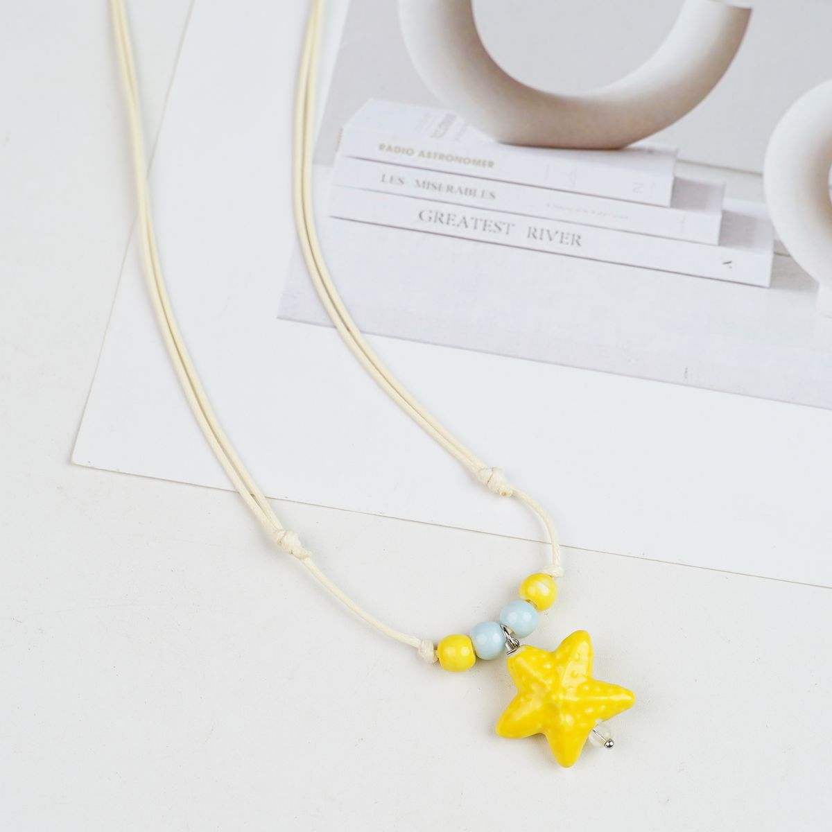 Women's Ceramic Ocean Series Colorful Beaded High Sense Clavicle Necklaces