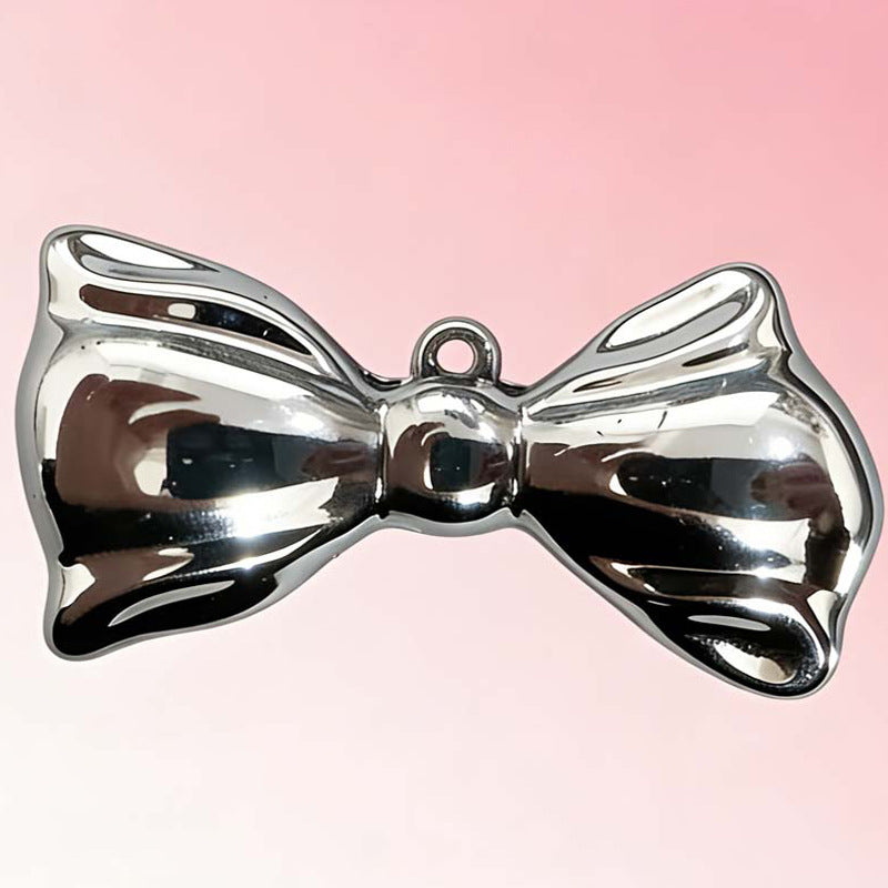 Women's Simple Sier Bow Metal Sweet High-grade Personality Sweater Pendants