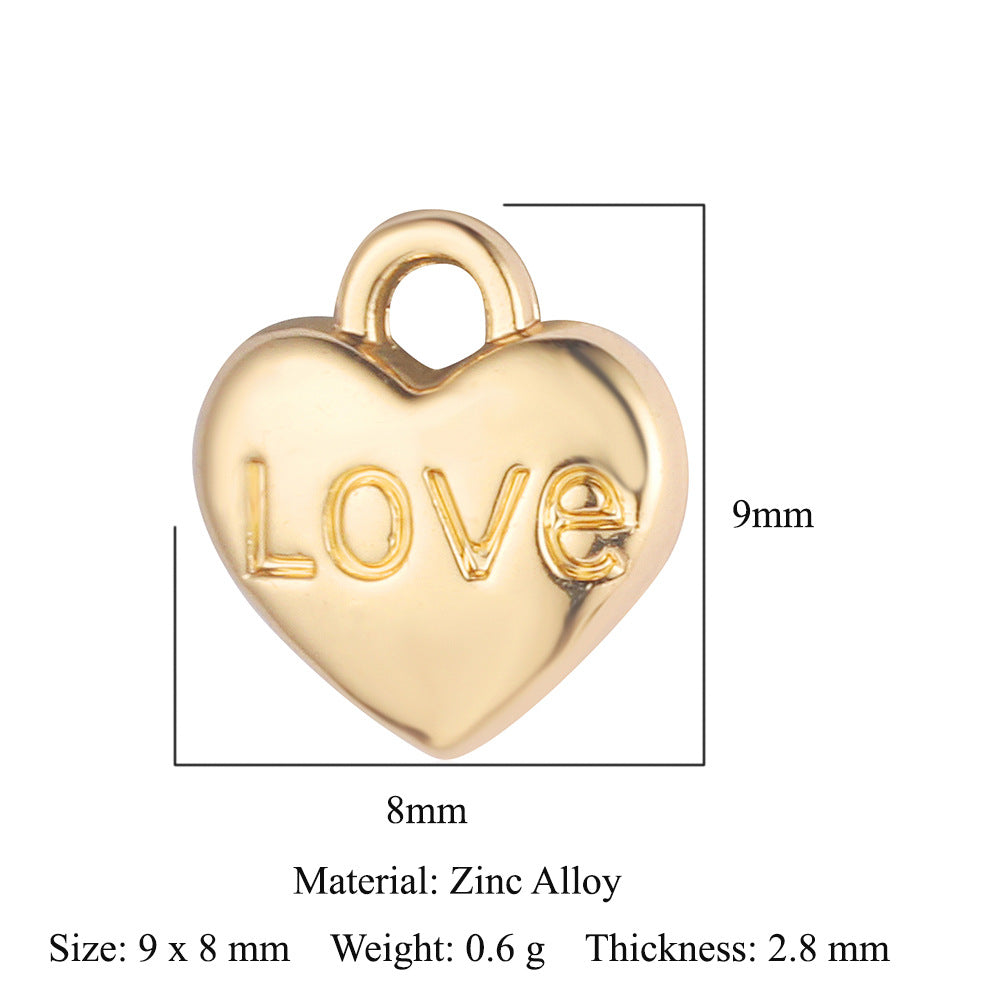 Lock Love Beat Alloy Flower Rose Pendants