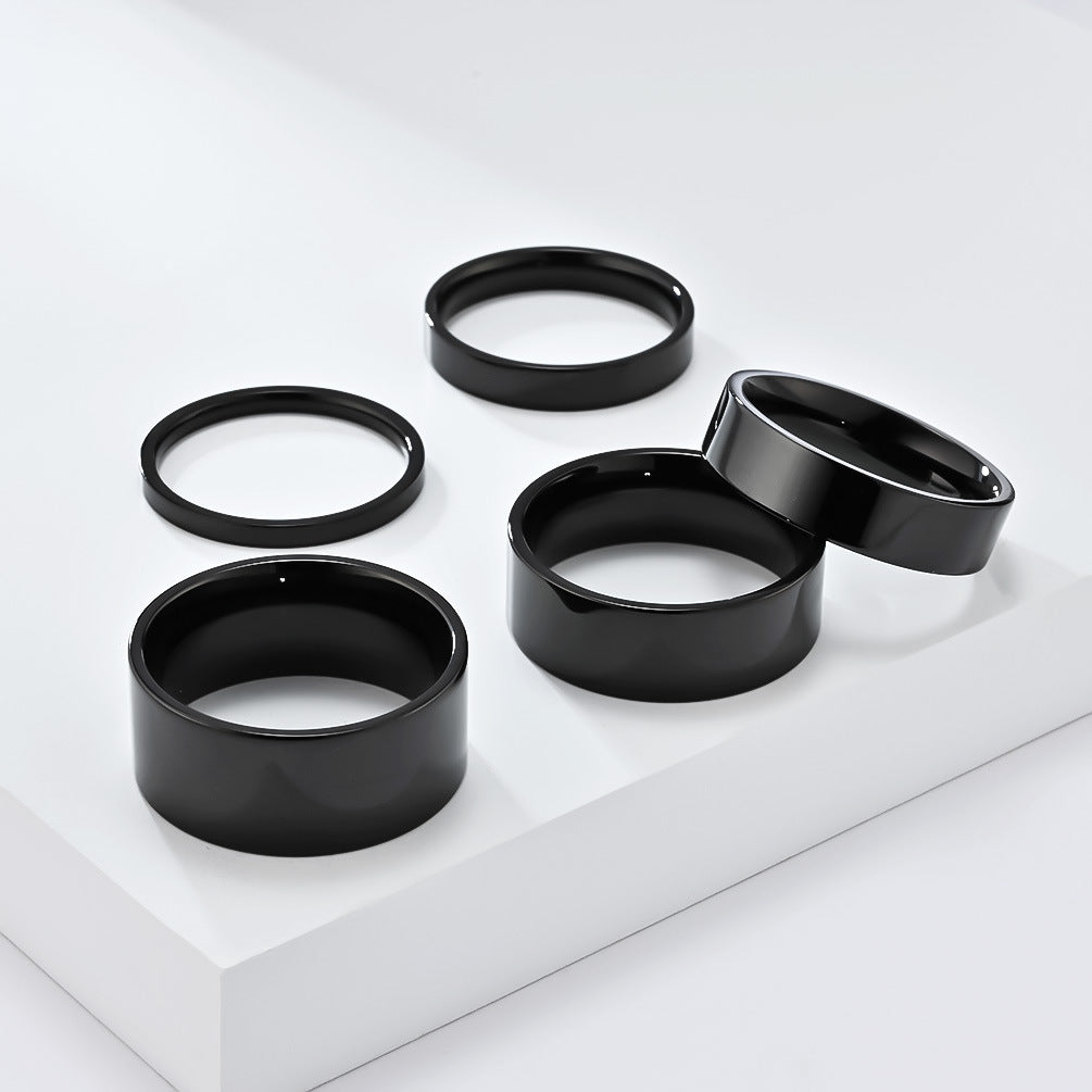 Glossy Cold Unisex Style Titanium Steel Rings