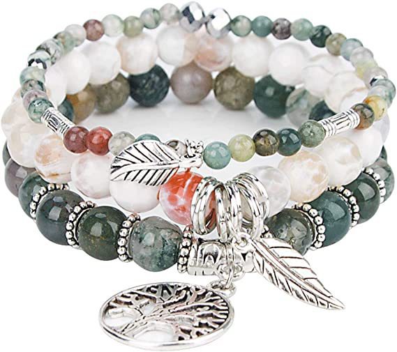 Tree Of Life Turquoise Jasper Agate Bracelets