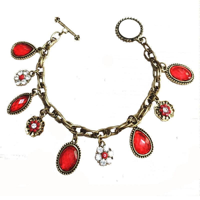 Hand Retro Imitation Ruby Fashion Element Bracelet