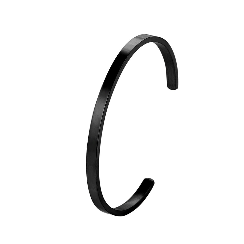 Shaped Titanium Steel Open-end Simple Glossy Bracelet