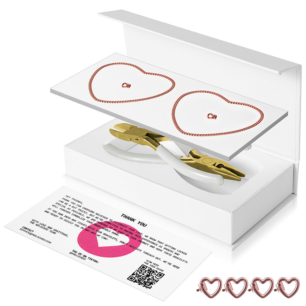 Couple Sier Eternal Lock Cutting Pliers Bracelets
