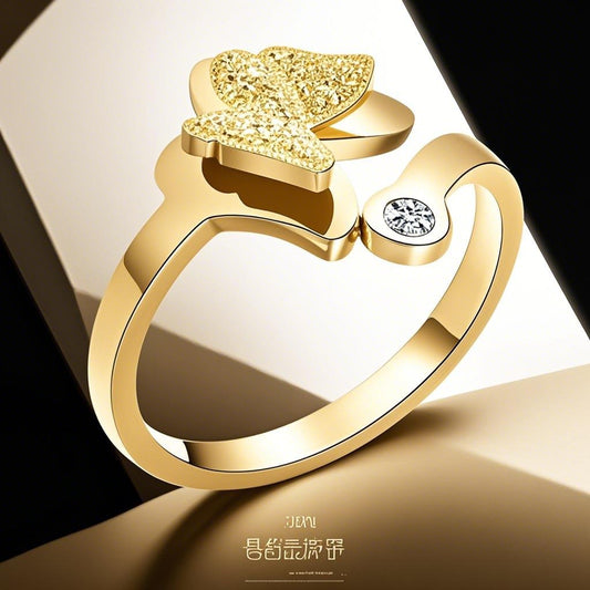 Men's Steel Fashionable Minority Fashion Frosted Butterfly Adjustable Simple Light Luxury Ring