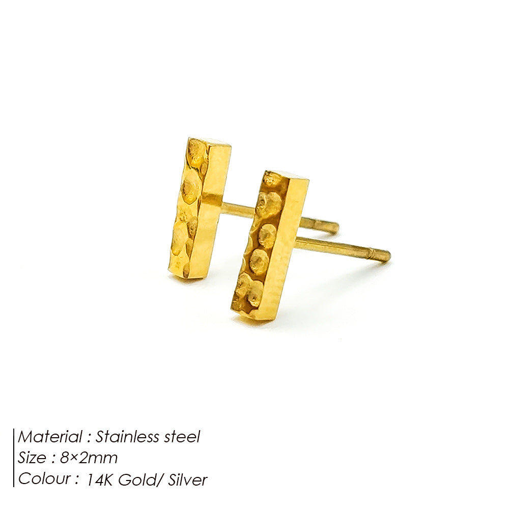 Women's Stainless Steel Electroplated Gold Fashion Ear Stud Earrings