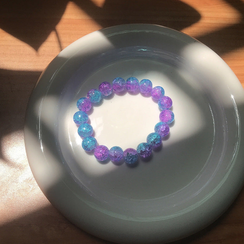 Fresh Ice Crack Sister Female Niche Design Glass Bracelet