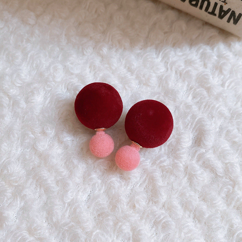 Cheese Pleated Fashionable Casual Style Ear Hook Earrings
