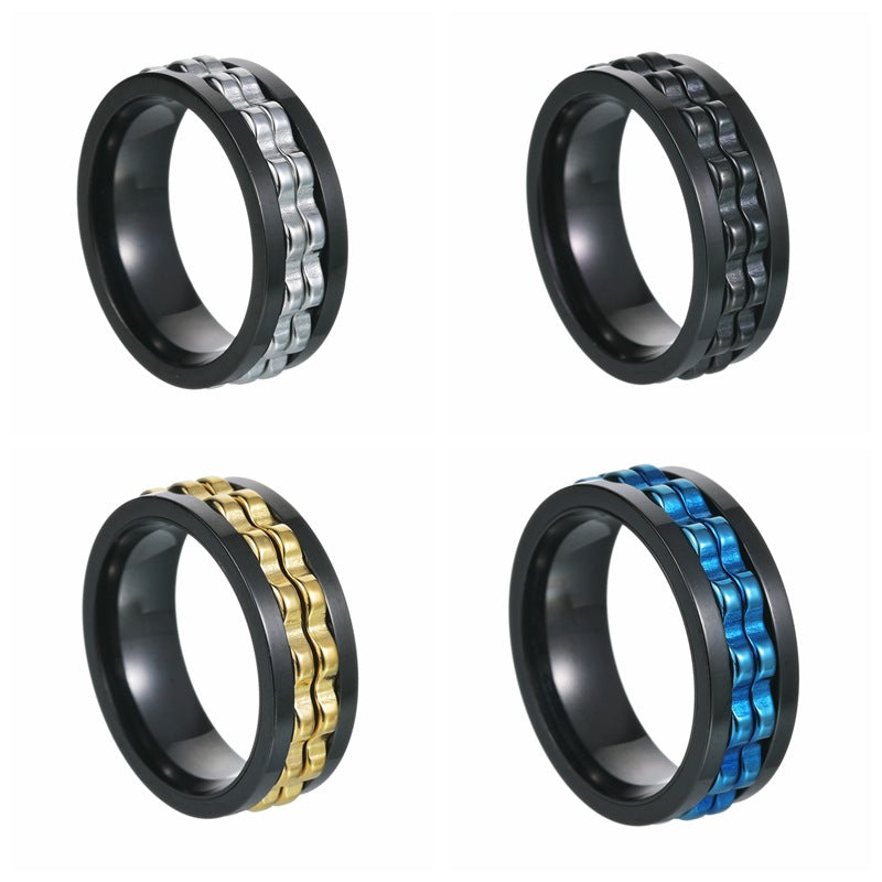 Men's Ornament Trendy Essential Gear Rotating Decompression Rings