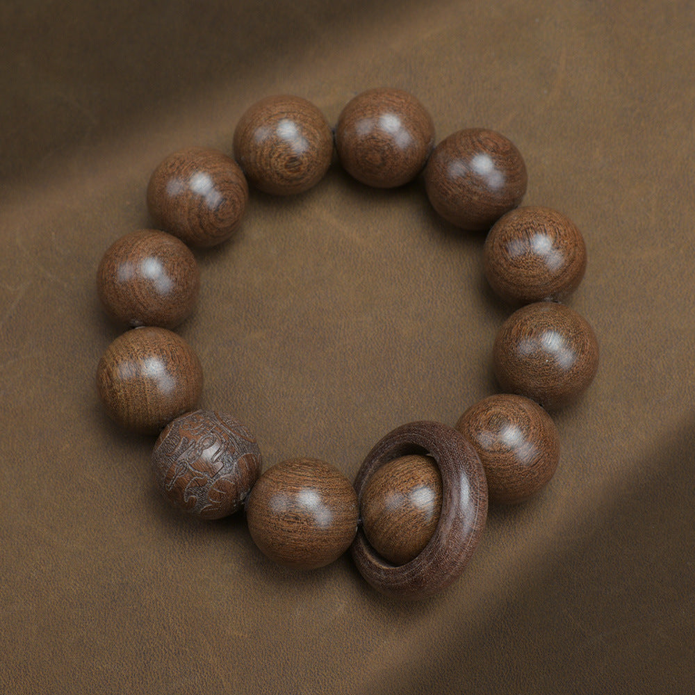 Men's Loose Round Beads Pieces Prayer Silkwood Bracelets