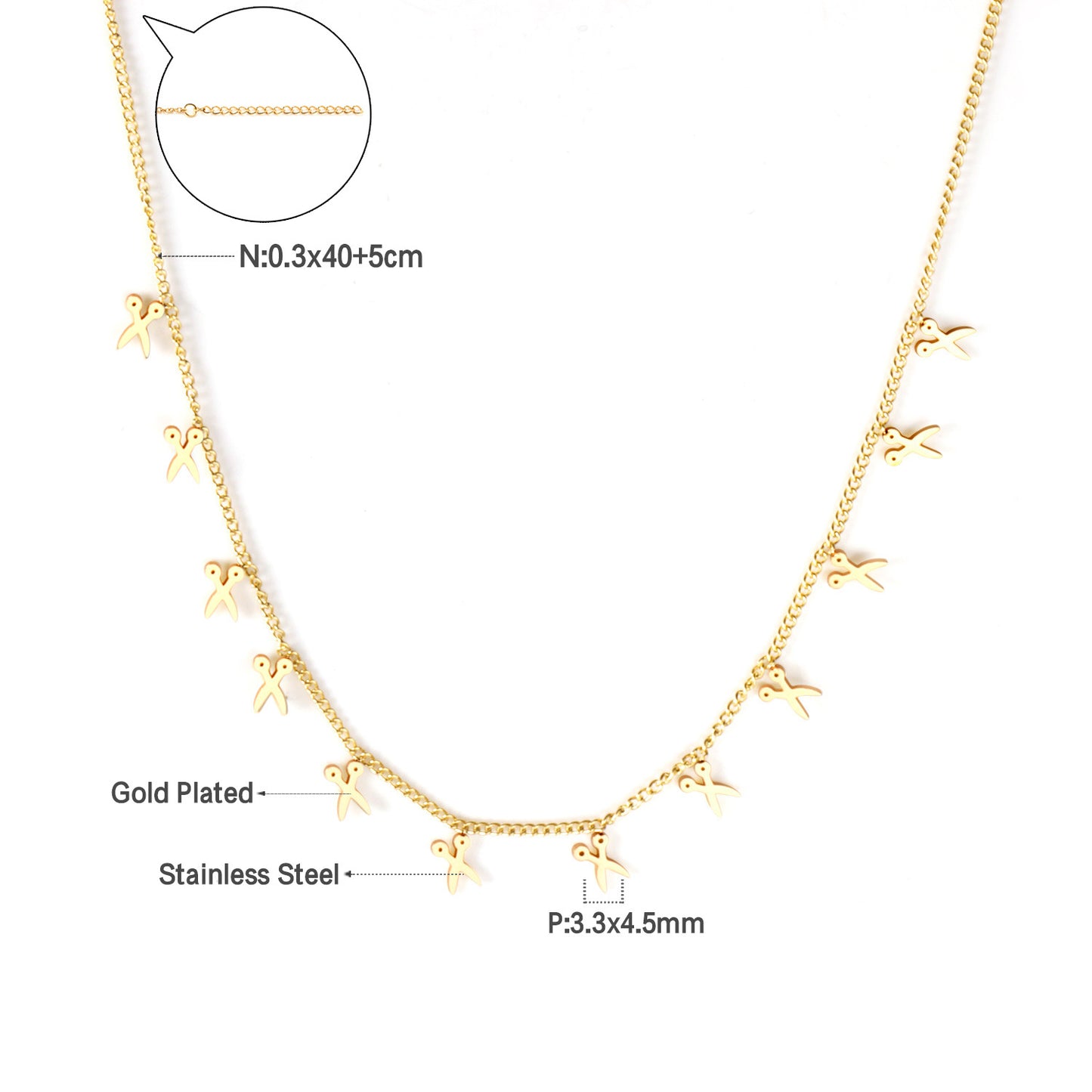 Niche High-grade Simple Temperamental Geometric Electroplated Stainless Necklaces