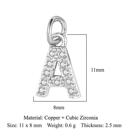 Letters Copper Zircon Ornaments Accessories White Pendants