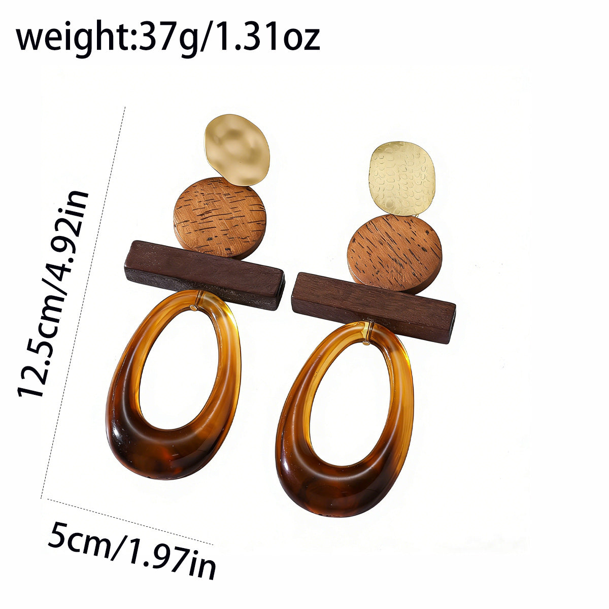Women's Coffee Color Stitching Geometric High-grade Light Luxury Minority Rings