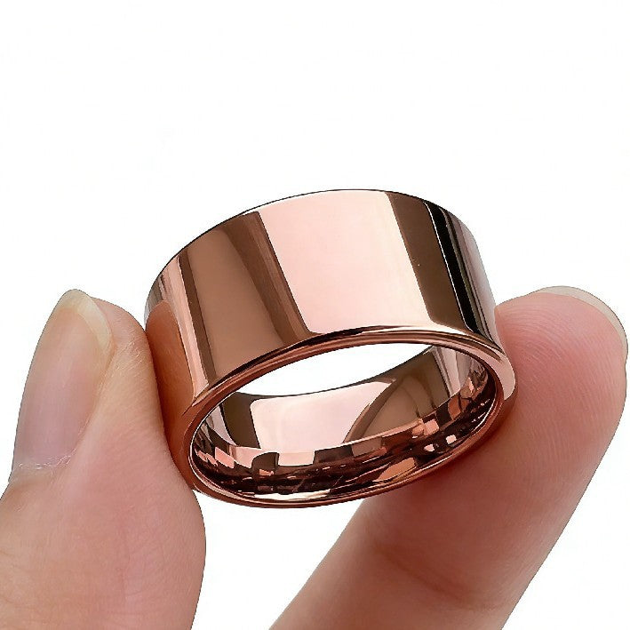 Men's Fashion Simple Titanium Steel Personalized High-grade Flat Ring