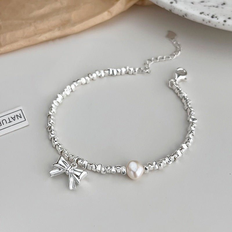 Small Pieces Of Sier Bow Pearl Female Summer Simple Bracelet