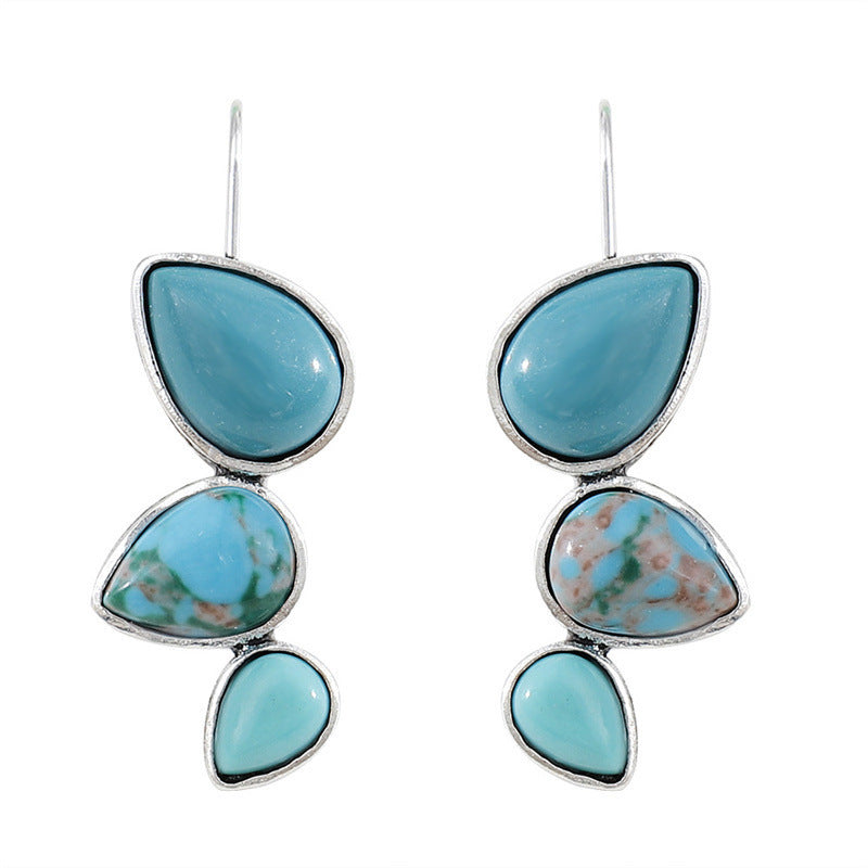 Women's Multiple Options Bohemian Ethnic Turquoise Eardrops Combination Earrings