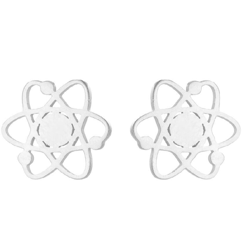 Lotus Ear Bone Hollow Origami Stainless Stud Earrings