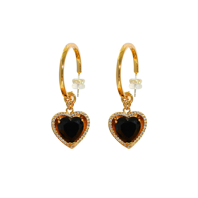 Women's French Simple Vintage Gold-plated Pearl Heart-shaped Rings