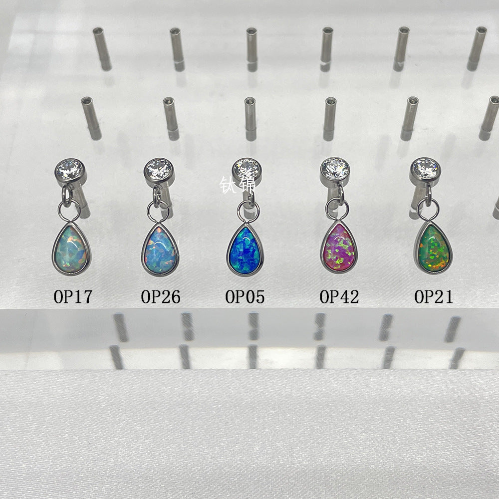 Pear-shaped Zircon Eardrops Ear Bone Human Earrings