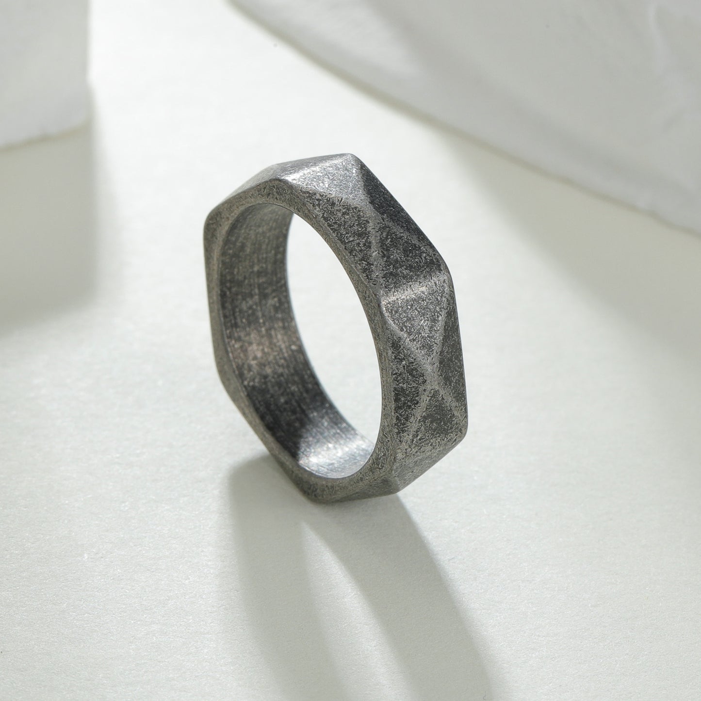 Women's & Men's Fashion Diamond-shaped Cut Personalized Stainless Steel Ring