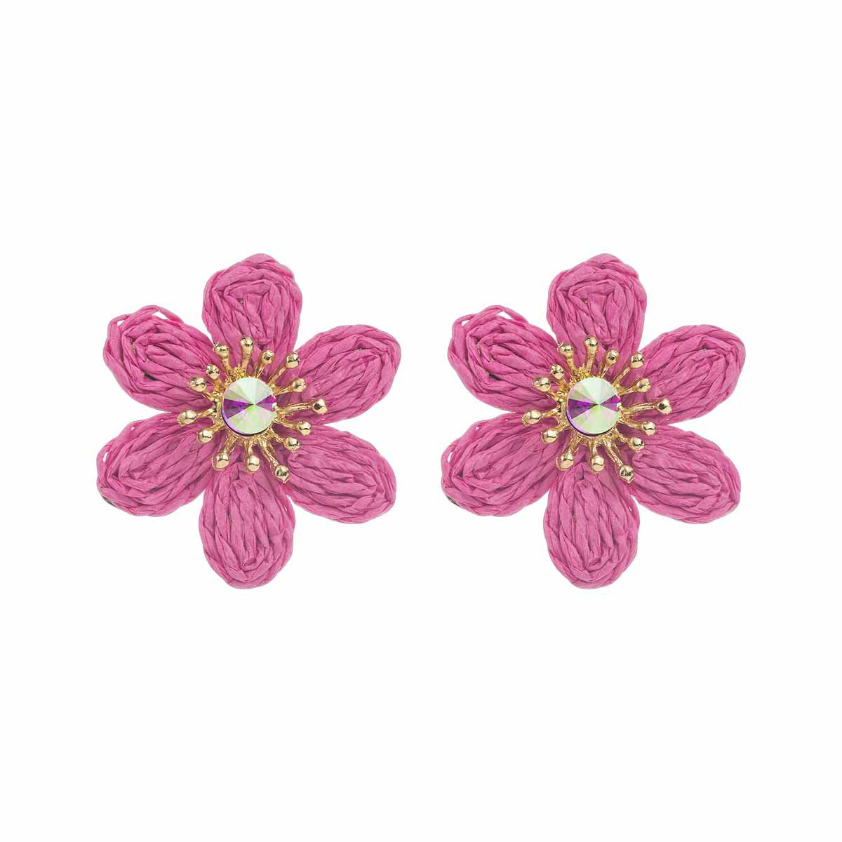 Women's Vacation Style Enamel Color Flower Pearl Light Luxury High-grade Earrings