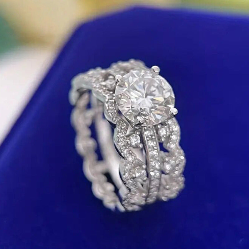 Luxury Inlaid Zircon Female Advanced Style Ring