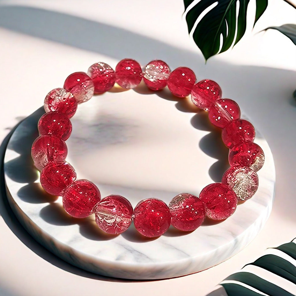 Purple Brushed Floral Beads Female Hand Toy Bracelet