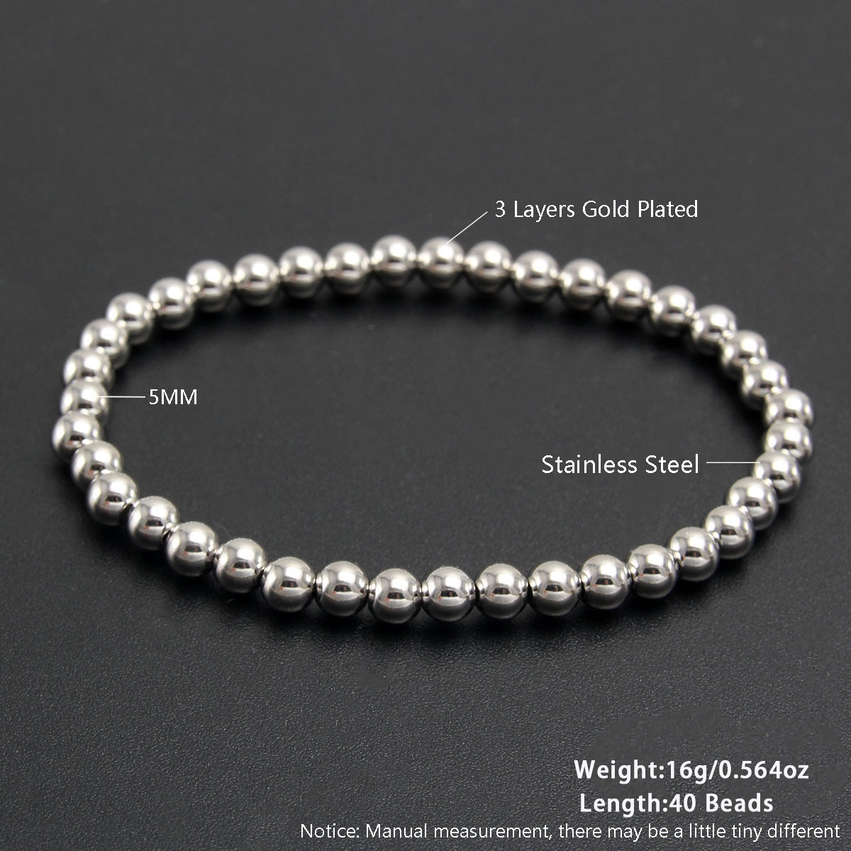 Women's & Men's Stainless Steel Gold-plated Gold Sier Two-color Bracelet
