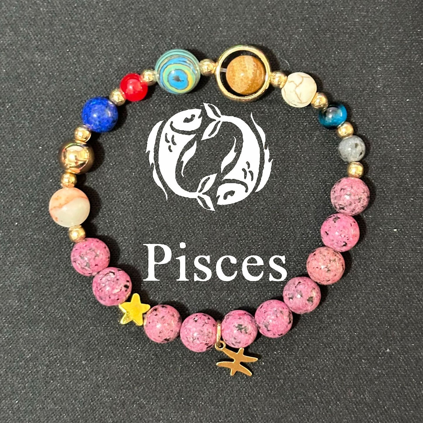 Planets Twee Constellation Stainless Steel Pink Hemp Pendants